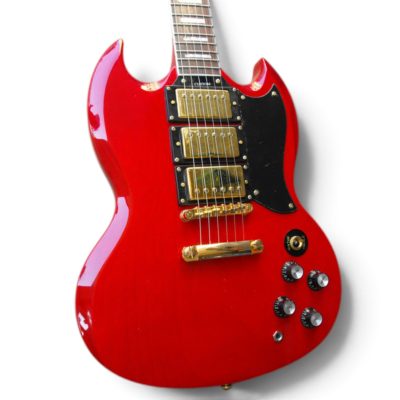 Custom Crown SG Red Finish Electric Guitar 3 Pickups