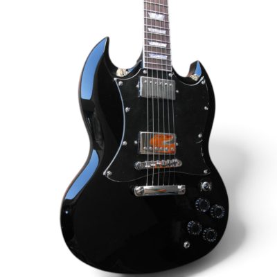 Custom Crown SG Angus Black Finish Batwing Pickguard Guitar