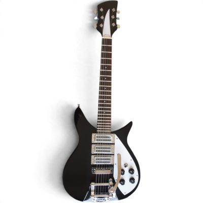 Custom Nova Black Jetglo 325C64 21 Inch Scale Length Lennon Guitar Bigsby Tremolo - Image 2