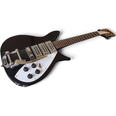 Custom Nova Black Jetglo 325C64 21 Inch Scale Length Lennon Guitar Bigsby Tremolo - Image 7