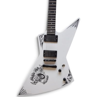 Custom Obsidian Papa Het Snow White Explorer MX250 Black Guitar Spiderwebs Decal