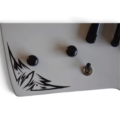 Custom Obsidian Papa Het Snow White Explorer MX250 Black Guitar Spiderwebs Decal - Image 7