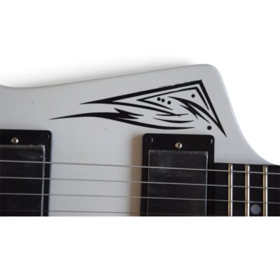 Custom Obsidian Papa Het Snow White Explorer MX250 Black Guitar Spiderwebs Decal - Image 8