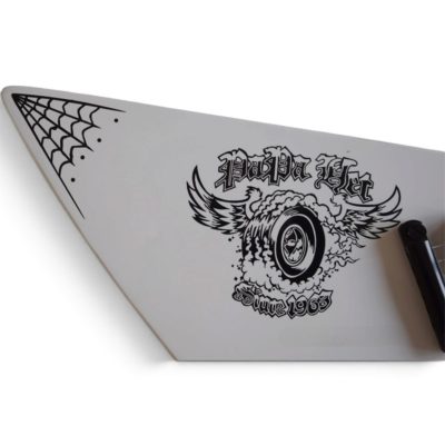 Custom Obsidian Papa Het Snow White Explorer MX250 Black Guitar Spiderwebs Decal - Image 9
