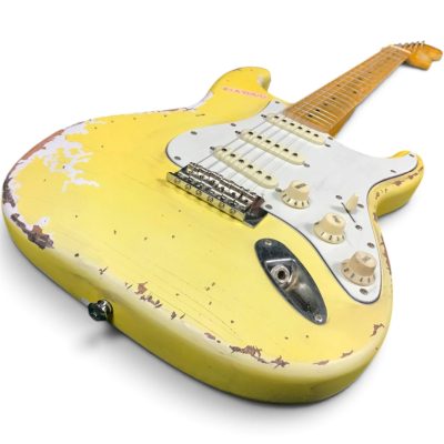 Custom Regent Play Loud Light Yellow Heavy Aged Relic Finish Electric Guitar - Image 2