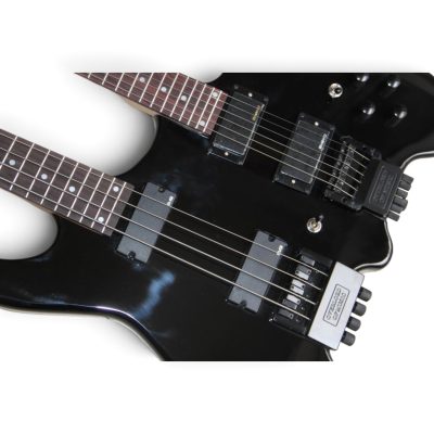 Custom Diplomat Black Double Neck Headless 4 String Bass Neck 6 String Guitar Neck - Image 2