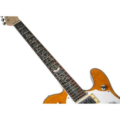 Custom Regent Thinline Fhole Bigsby Amber Quilted Maple Electric Guitar - Image 7