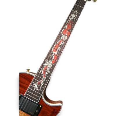 Custom Crown Natural Koa Flamed Maple Top Electric Guitar Dragon Inlay - Image 2