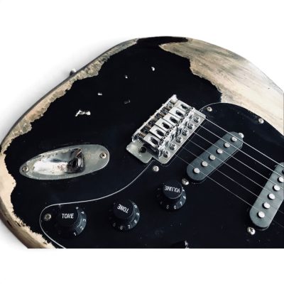 Custom Regent Heavy Relic Aged Jet Black Electric Guitar - Image 2