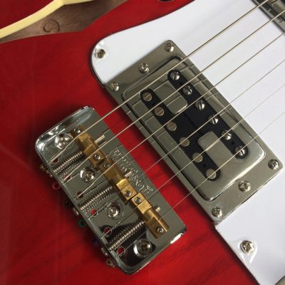 Custom Regent Thinline Fhole Transparent Red Brown Electric Guitar - Image 2