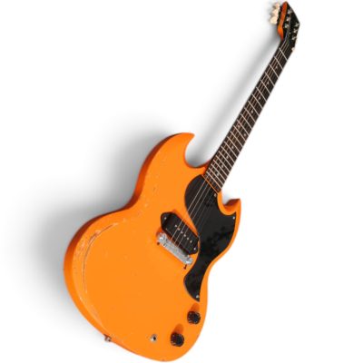 Custom Crown SG Wraparound Bridge Yungblud Neon Relic Orange P90 Single Pickup Guitar - Image 2