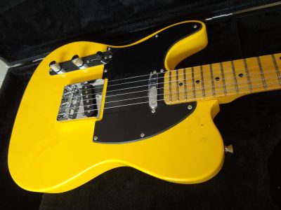 Custom Regent Jeff Beck Graffiti Yellow Finish Electric Guitar - Image 4