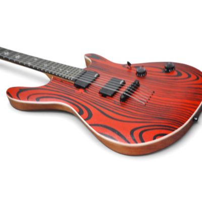 Custom Onyx Regius Gothic Browne Monolith Black Matte Red Grain Guitar - Image 3