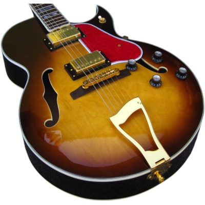 Custom Crown ES175 Vintage Yellow Sunburst Hollow Body Archtop Florentine Cutaway Guitar - Image 3