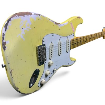 Custom Regent Play Loud Light Yellow Heavy Aged Relic Finish Electric Guitar - Image 4