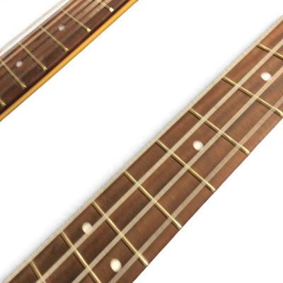 Custom Nova 4080 Yellow Geddy Lee Double Neck 4 String Bass 12 String Guitar - Image 2