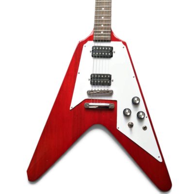 Custom Crown Flying V Jimi Hendrix Red Wine Transparent Electric Guitar