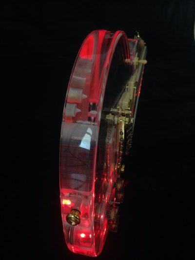 Custom Crown Plexiglass Acrylic Lucite Body Red LED Light Electric Guitar - Image 4