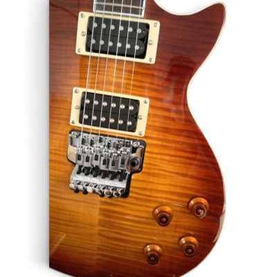Custom Crown 1960 Iced Tea Flame Maple Top Slim Tapered Neck Profile Floyd Rose Tremolo Guitar - Image 4