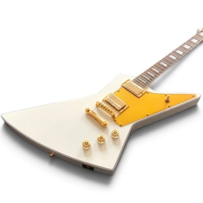 Custom Crown Hale Alpine White Gold Sparkle Pickguard Modernistic Explorer Electric Guitar - Image 2