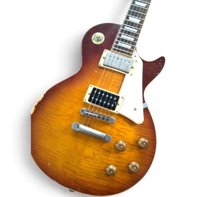 Custom Crown Gary Moore Iced Tea Burst Flamed Maple Top Electric Guitar - Image 4