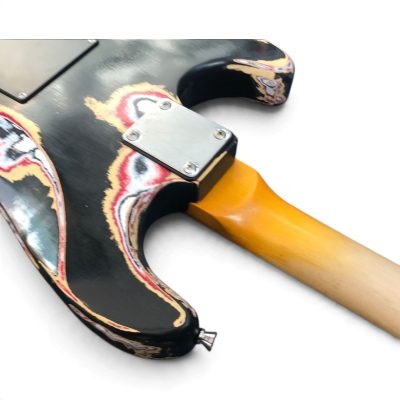 Custom Regent SRV Heavy Aged Relic Finish Stevie Ray Black Electric Guitar - Image 4