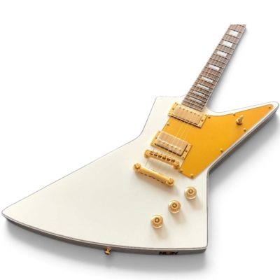 Custom Crown Hale Alpine White Gold Sparkle Pickguard Modernistic Explorer Electric Guitar