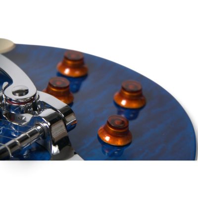 Custom Crown Blue Quilt Top Neil Young Bigsby Vibrato Tailpiece P90 Pickups Guitar - Image 2