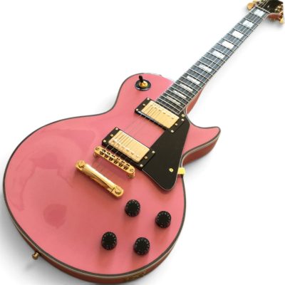 Custom Crown Mick Bubblegum Pink Finish Electric Guitar - Image 3