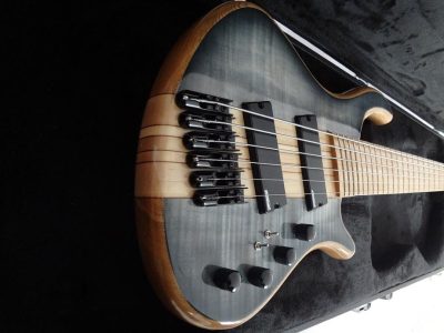 Custom Onyx Setius Gray Burst Flamed Maple Bass Multi Scale Fanned Frets 6 String - Image 5