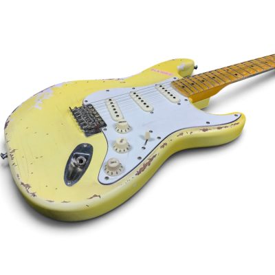 Custom Regent Play Loud Light Yellow Heavy Aged Relic Finish Electric Guitar - Image 6