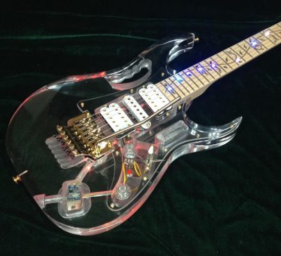 Custom Axis Plexiglass Acrylic Lucite Body Headstock Multi Colored LED Tremolo Guitar Jem Tree Of Life Inlay - Image 5
