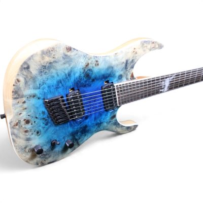 Custom Onyx Regius Blue Burst Burl Maple Top 6 String Electric Guitar - Image 3