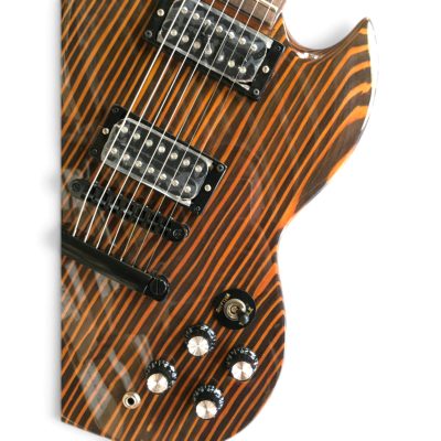 Custom Crown SG Zebra Wood Finish 7 String Guitar - Image 2