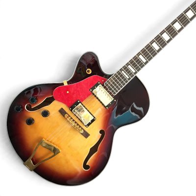 Custom Crown ES335 Vintage Sunburst Fhole Florentine Cutaway Electric Guitar - Image 3