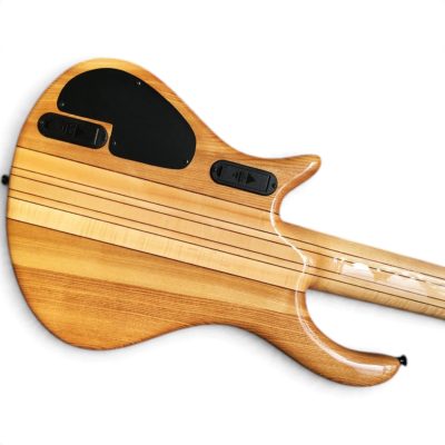 Custom Onyx Setius Gray Burst Flamed Maple Top 6 String Bass - Image 4