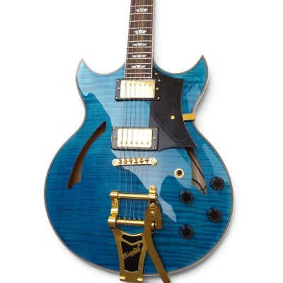 Custom Crown Johnny A Pelham Blue Burst Flame Maple Top Bigsby Vibrato Tailpiece Guitar