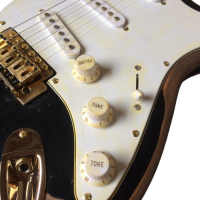Custom Regent SRV Heavy Aged Relic Distressed Stevie Ray Black Finish Guitar - Image 5