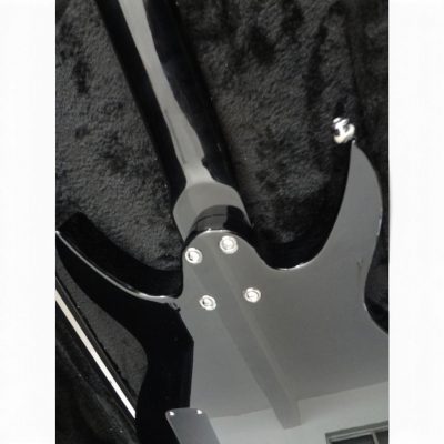 Custom Dynasty Kiss Gloss Black White Pinstripe Band Edge Gene Simmons Punisher 4 String Bass - Image 6