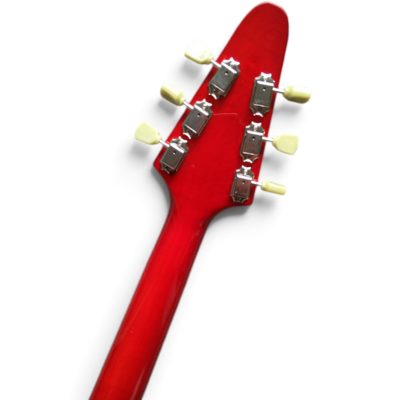 Custom Crown Flying V Jimi Hendrix Red Wine Transparent Electric Guitar - Image 6