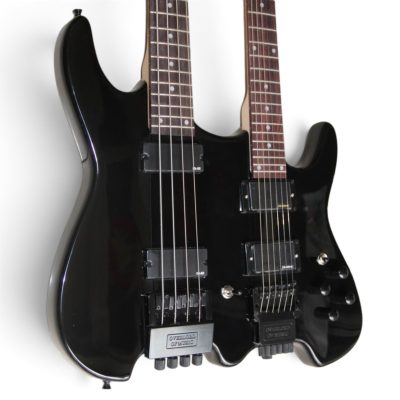 Custom Diplomat Black Double Neck Headless 4 String Bass Neck 6 String Guitar Neck