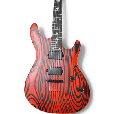 Custom Onyx Regius Gothic Browne Monolith Black Matte Red Grain Guitar