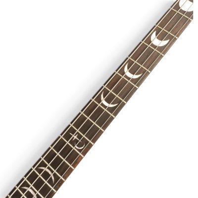 Custom Crown Korina Flying V Transparent Purple Finish 4 String Bass Crescent Moon Inlay Kirk Hammett - Image 4