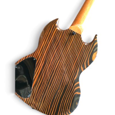 Custom Crown SG Zebra Wood Finish 7 String Guitar - Image 3