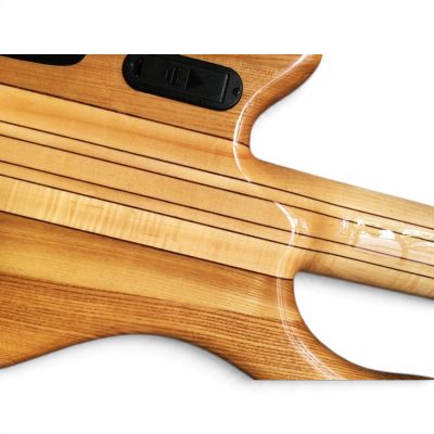 Custom Onyx Setius Gray Burst Flamed Maple Top 6 String Bass - Image 7