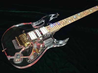 Custom Axis Plexiglass Acrylic Lucite Body Headstock Multi Colored LED Tremolo Guitar Jem Tree Of Life Inlay - Image 7