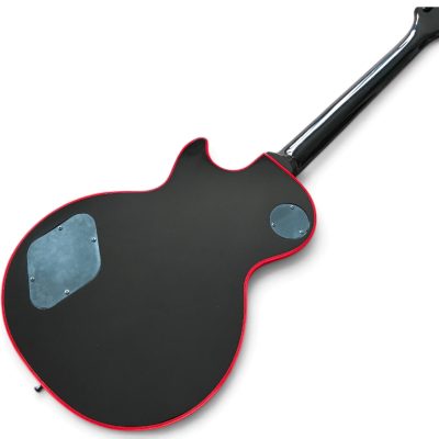 Custom Crown Frampton Gloss Black Crimson Neon Red Binding 6 String Electric Guitar 3 Pickups - Image 7