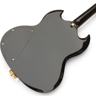 Custom Crown SG Rosetta Ebony Black 6 String Electric Guitar 3 Pickups Bigsby Tremolo - Image 5