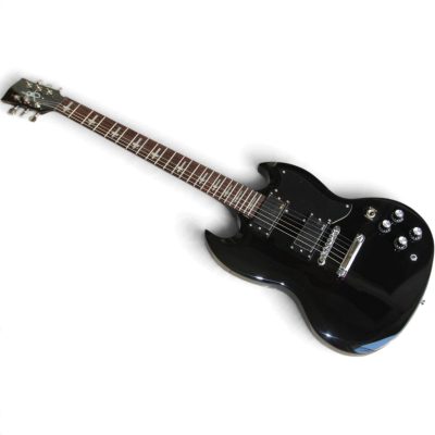 Custom Crown Angus Black Tony Lommi Finish SG Cross Inlays Electric Guitar - Image 3
