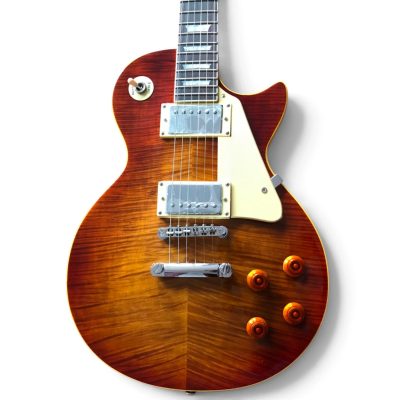 Custom Crown Reissue Cherry Tobacco Burst Flamed Maple Top Electric Guitar